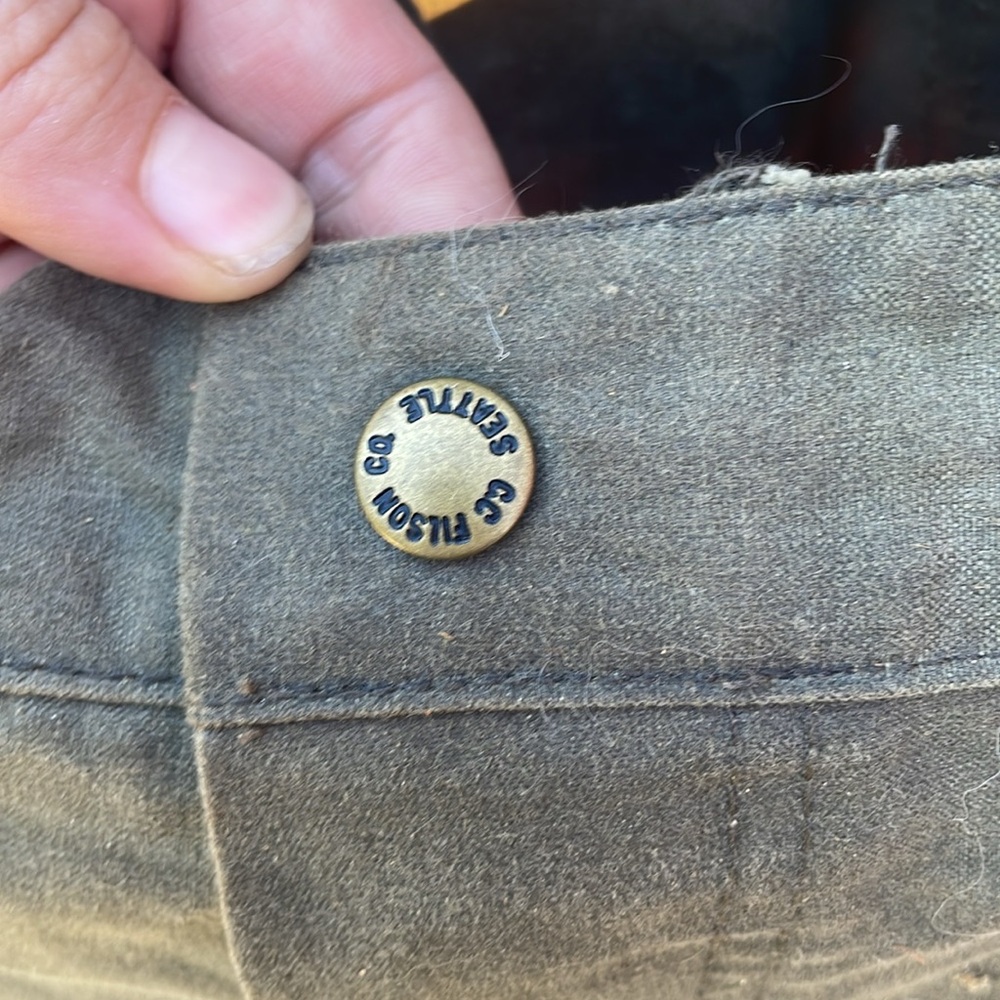 Vintage Filson Waxed Canvas Brush Pants & Suspenders 42 - Picture 4 of 12
